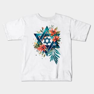 Star of David, flag for peace Kids T-Shirt